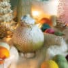 Gold Waxed Amaryllis with colorful holiday decor