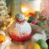 Silver Waxed Amaryllis with colorful holiday decor